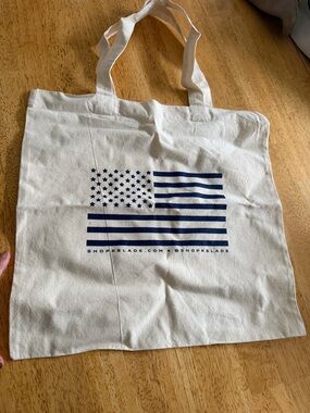 K Slade Canvas Tote with Navy American Flag